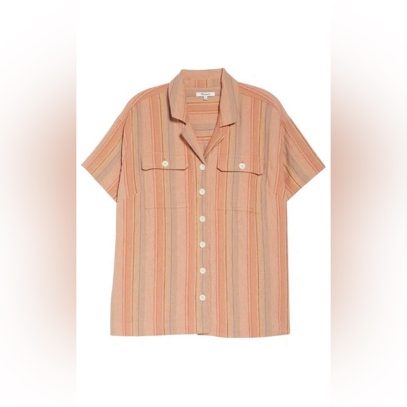 Madewell Stripe stretch cotton and linen button up - Picture 5 of 9